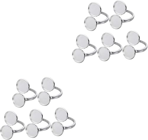 EXCEART 10 piezas de soporte de anillo ajustable base de anillo bandeja de anillo soporte redondo en blanco base de cabujón bandeja de servir