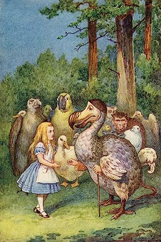 Pintura mural de Alicia con dedal en lienzo vintage: arte de John Tenniel, 60x90cm