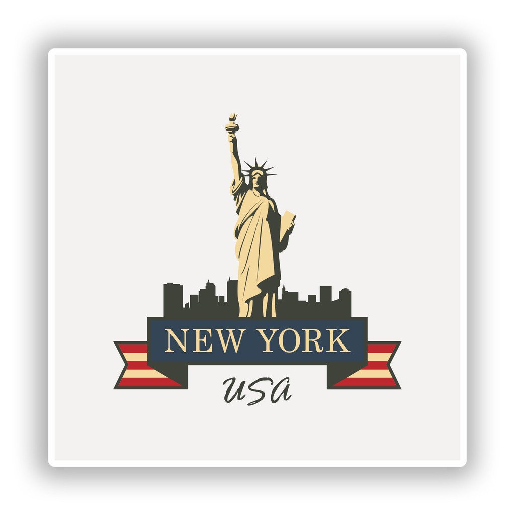 Destinationvinyl Multi 2 X 10Cm/102Mm New York Vinyl Stickers Travel Luggage #10216