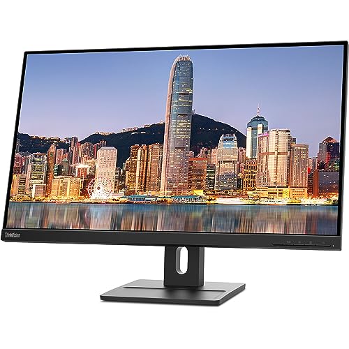 Image of Lenovo ThinkVision E27q 27-inch 2560 x 1440 LED Backlit Quad HD LCD Monitor, 2-Pack Bundle with HDMI, DisplayPort, Integrated Speakers, Desk Mount Dual Monitor Stand