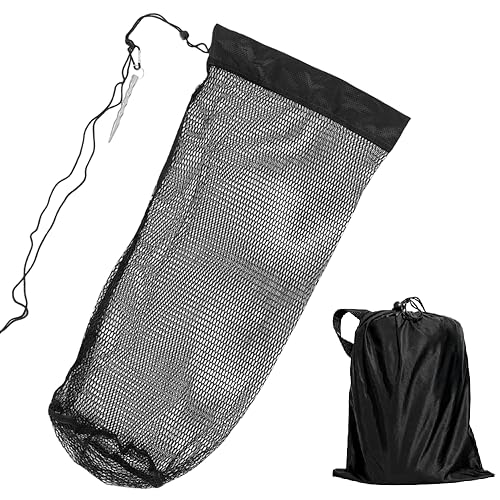 1Pcs Collapsible Fish Collection Bag - Portable Nylon Fishing Net with Drawstring and Lure Holder, Black