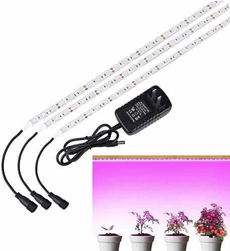 3Pcs LED Grow Light Strips, Flexible LED Plant Lighting Bar, IP65 Waterproof 5050 SMD Red: Blue 5:1 Growing Lamp for Indoor Plants, Herbs Growing,Greenhouse,Hydroponics