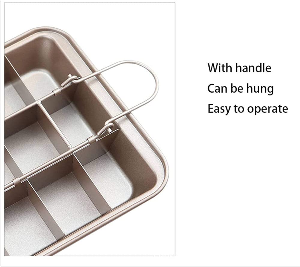 Moldes cuadrados para tartas de acero inoxidable con separadores extraíbles, aptos para horno de cocina