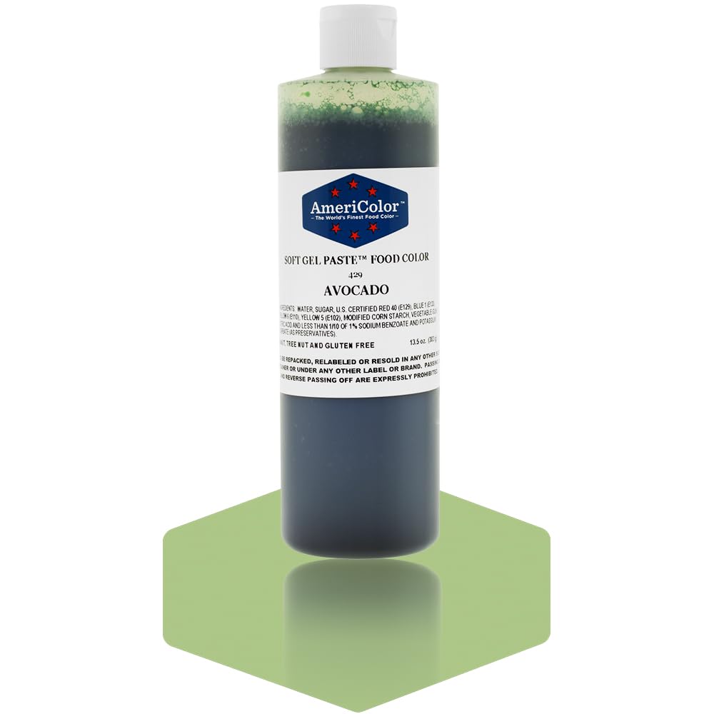 AmeriColor Food Coloring, Avocado Soft Gel Paste, 13.5 Ounce