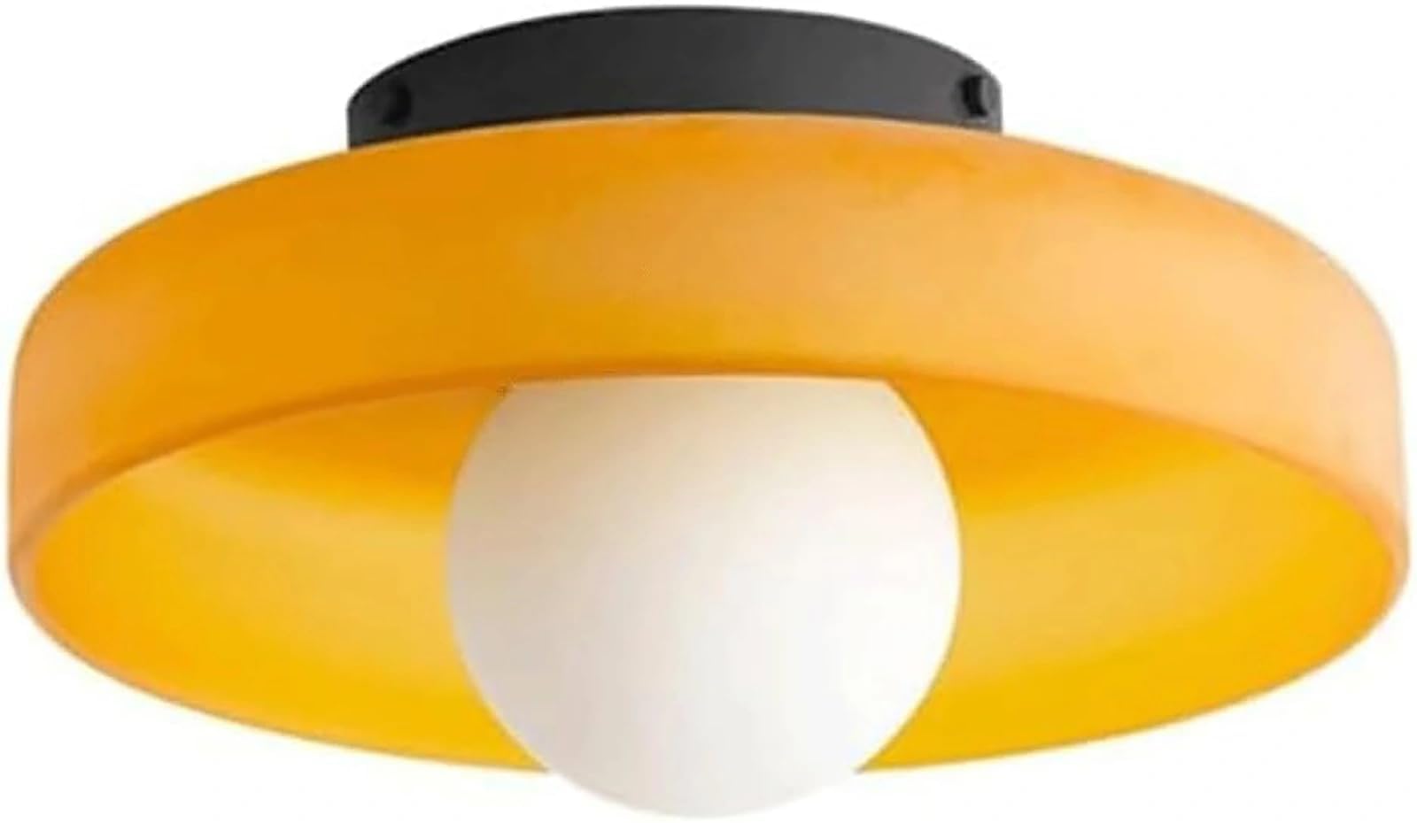 Flush Ceiling Light – Modern Nordic Semi Flush Mount Light Fitting with Orange Glass Shade for Hallway, Kitchen, Bedroom, Bathroom
