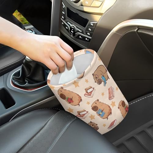 Image of Capibala Car Trash Bag, Car Trash Can - Cute, Portable, Collapsible for Back Seat, Floor, or Hanging Headrest Waste Basket - Cars Garbage Accessory
