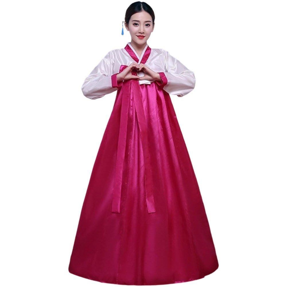 Uzztfa Women's Pink Korean Traditional Hanboks Dress Cosplay Costume Korea Wedding Dance Costume Korea Wedding Party Outfit