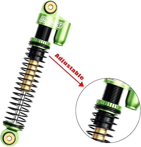 Miniatura 6 de GLOBACT Amortiguadores delanteros y traseros de aluminio de 2.047 in para 124 Axial SCX24 BroncoJLU CRCDeadboltGladiator C10 accesorios de