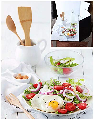 Meking 3 in 1 Photography Reflector Cardboard, 12 x 8 inch Folding Light Diffuser Board for Still Life, Product and Food Photo Shooting - Black, Silver and White, 2 Pack