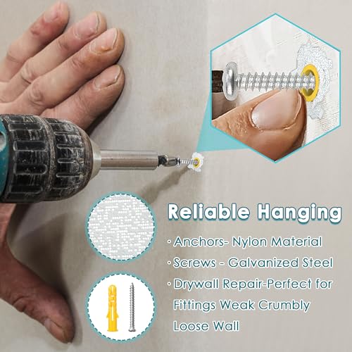 Saillong SAILLONG-ANCHORS-0426 300 Pcs Wall Anchors And 30 Pcs Drywall Masonry Anchor Repair Kit, Drywall Anchors And Screws Assortment Kit, Assorted Plastic Anchors, Mounting Screws With Storage Case For Concrete Stucco thumb #3