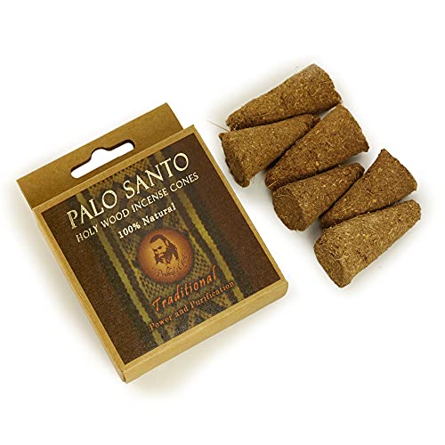 Prabhuji's Gifts Palo Santo Incense Cones - Traditional - Handmade Natural Incense Cones - Palo Santo Cones - Spiritual Incense - Holy Wood Incense - Power & Purification - (6 Cones) #TOP4