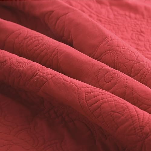 Miniatura 7 de ENASAL Juego de colcha de algodón puro de jacquard tamaño King, juego de ropa de cama reversible ligero de 3 piezas para todas las estaciones,