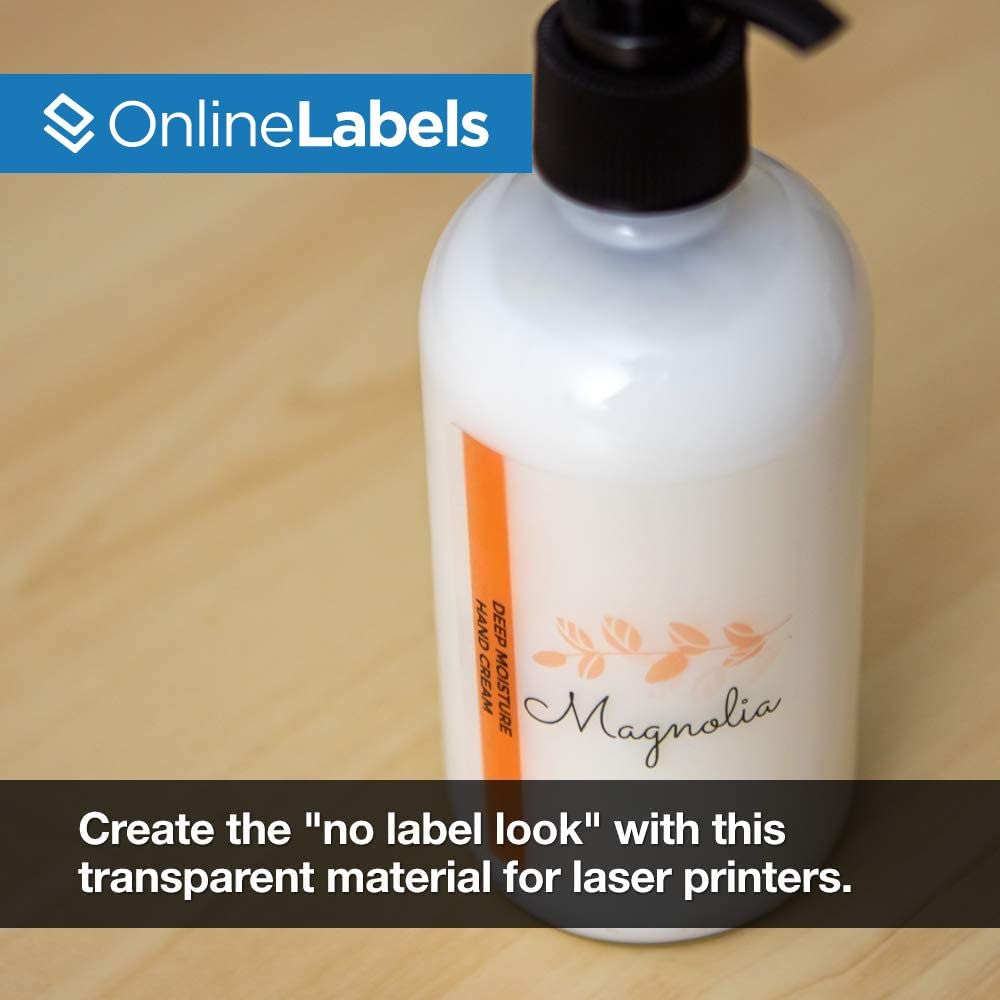 OnlineLabels Etiketten, 7,6 x 5,1 cm, transparent, glänzend, Laser, 100