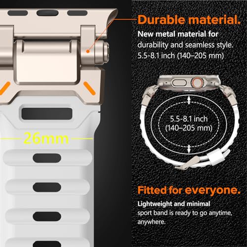 Image of KADES Rugged TPU Sport Band for Apple Watch Ultra 3 /2 /1 49mm, Metal Connectors for Apple Watch Series 11 /10 /SE3 46mm Series 9 /8 /SE2 /7 /6 /SE /5 /4 /3 /2 /1 45mm /44mm /42mm