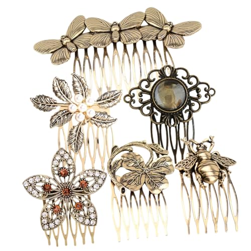 TOGEVAL 6個 アンティーク風髪飾り点 レディースヘアコーム 結婚式用ブライダルヘッド 多様な髪質対応 パーティーや記念日に