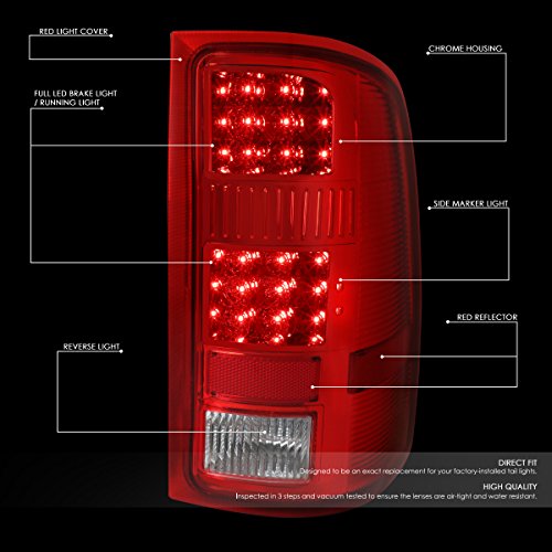 Image of DNA MOTORING TL-GMCSIE07-LED-CH-RD LED Tail Light Assembly Driver & Passenger Side [Compatible with 07-14 GMC Sierra 1500 2500HD 3500HD]