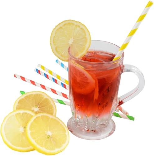 Miniatura 4 de Yuyisto 100 pajitas de papel biodegradables, pajitas de papel coloridas para beberdecoración en cumpleaños, aniversario, boda, vacaciones,