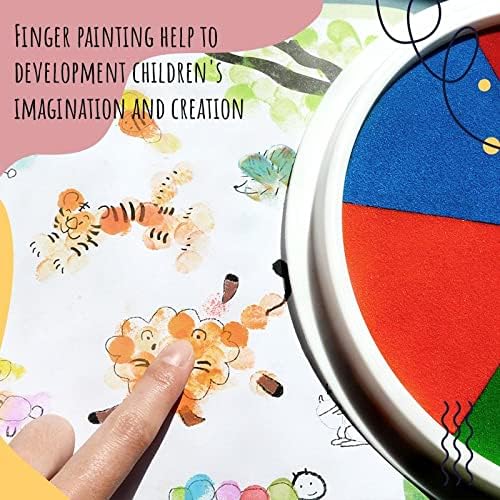 Miniatura 4 de Divertido kit de pintura de dedos, 122536 colores para niños, juego de pintura de dedos lavable con libro de pintura, libro de papel de pintura de