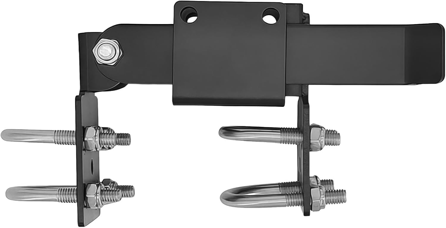 Chain Link Fence Gate Latch, Strong Arm Double Gate Lock Heavy Duty, Fits 1.375 in Metal Frame, Adjustable Gap, Steel Latch Weatherproof for Yard, Farm, Field