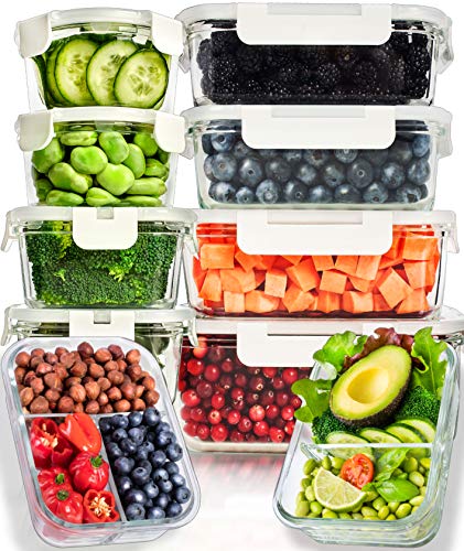 Glass Food Storage Containers with Lids - Glass Meal Prep Containers Glass Storage