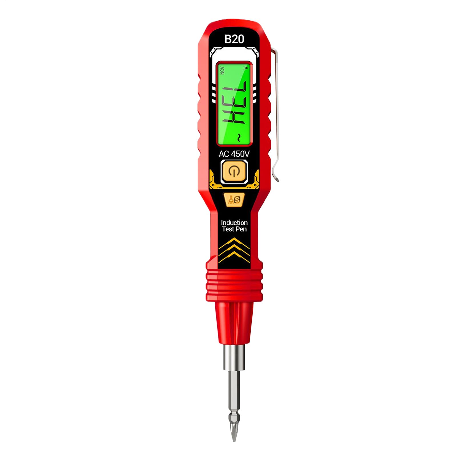 Cercafase Senza Contatto | 6.34 Pollici Penna Rilevatore Di Tensione | 48g Mini Tester Elettricista Ricaricabile | Con Auto-Ranging Per Letture Precise, LED Integrato Per Riparazioni E Cantieri