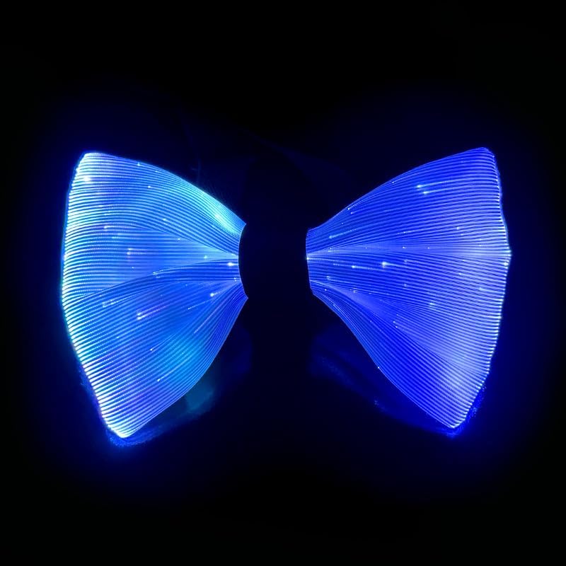 Music Festival Led Light Up Tie Glow in The Dark Rechargeable Luminous Ties Club Party Disco Wedding Bow Tie Multicolor