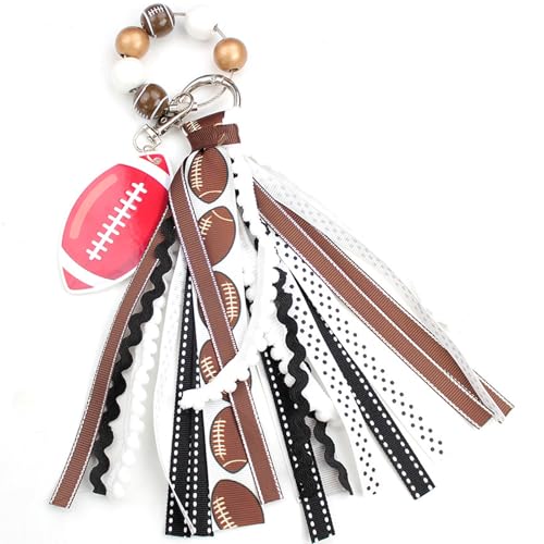 Sporty Holder Charm Featuring Creative Sports Design and Decorative Beads for Team Spirit Enthusiasts Stylish Ball Keyring
