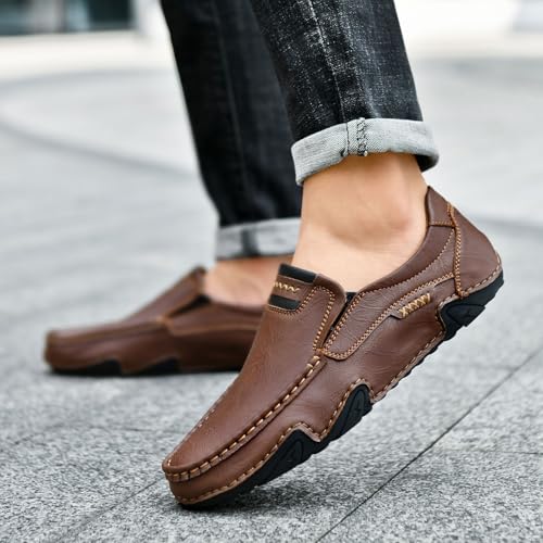 Men's Leather Slip On Loafers Casual Shoes Comfortable Lightweight Walking Driving Dress Loafers for Daily Wear3