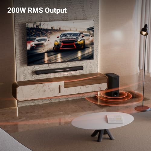 Zebronics 200W Soundbar with Dual Drivers, Virtual 5.1 Surround, 5.2" Subwoofer, BT v5.3, TV (ARC), USB, AUX, Wall Mountable, Karaoke, Wireless Mic, LED Display (Juke Bar 4120) view 2