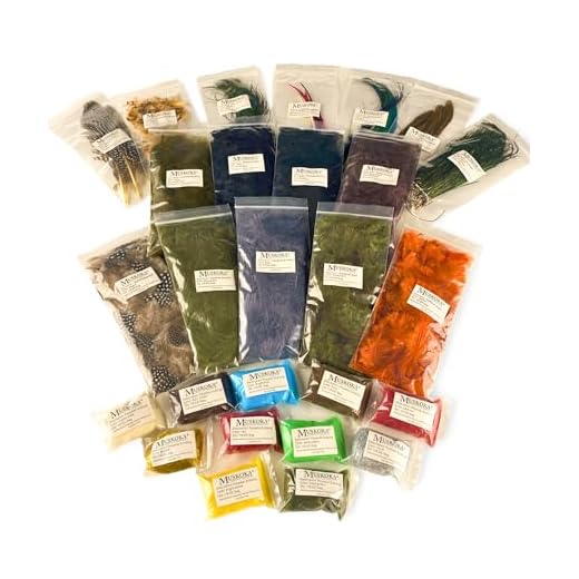 Fly Tying Material Feather and Dubbing Bulk Starter kit, Bulk Fly Tying Kit by Muskoka Lifestyle Products