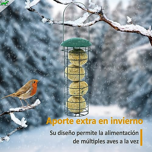 Mice&Co Fat Ball Wild Bird Feeder - Hanging Feeder Station Pre-Filled with Premium Fat Balls - Outdoor Garden Feeder - Image 3