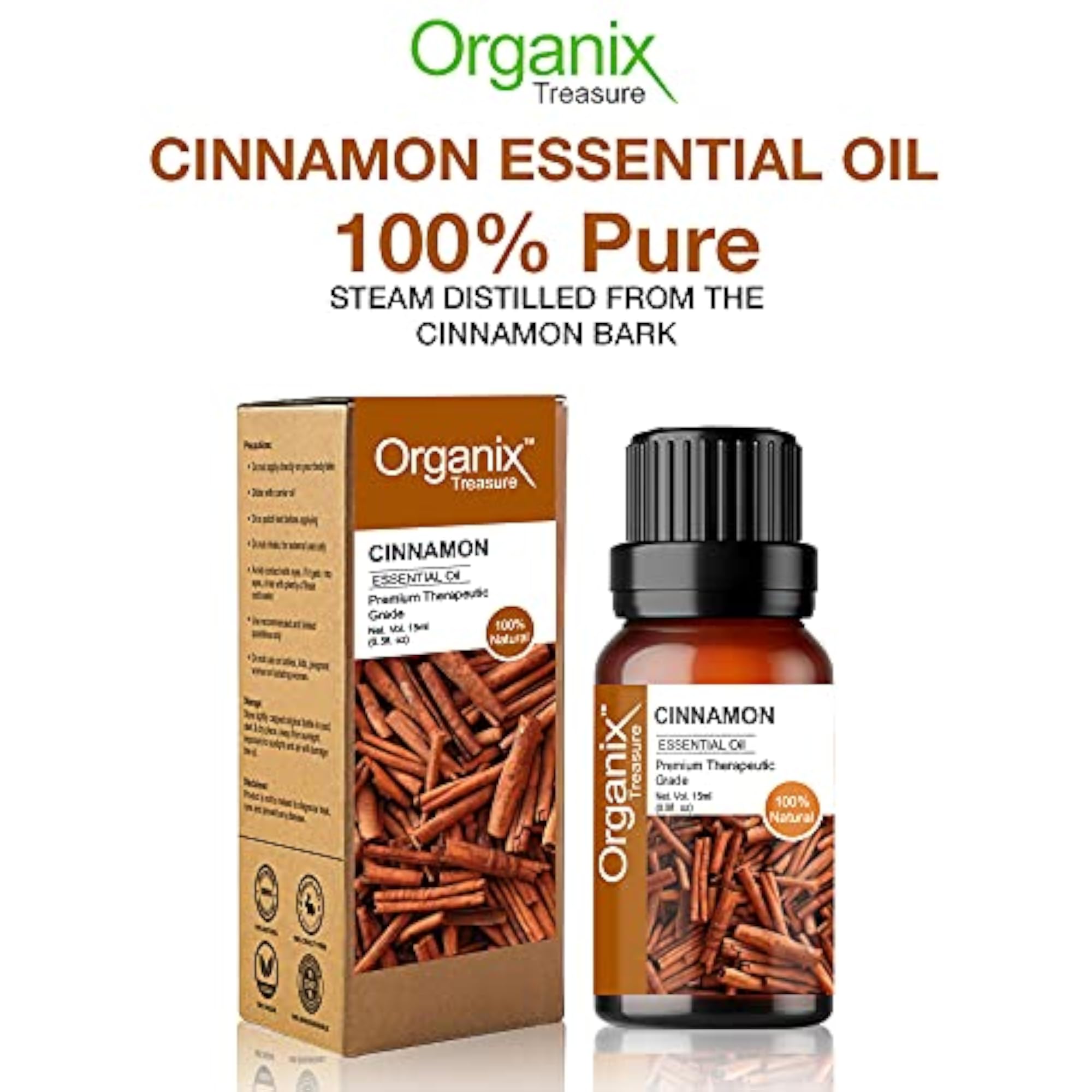 Pure & Natural Cinnamon Essential Oil, 15ml
