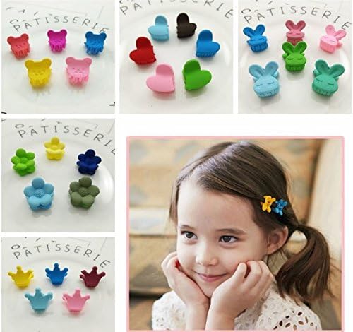 Image of NEOBABY Mini Colorful Heart Design Tiny Hair Clip for Multiple Hair Styling | Hair Claws Accessories for Kids Baby Girls and Women's Candy Colors (Pack of 36)