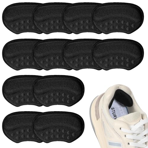 Yuanchu Heel Grips for Shoes, 6 Pairs Anti-Slip Back of Heel Blister Protectors for Boots Heel Grips Mens Shoes Heal Cushion Pads for Half-Size Too Big Loose Shoes Women Men Sneakers High Heels(Black)