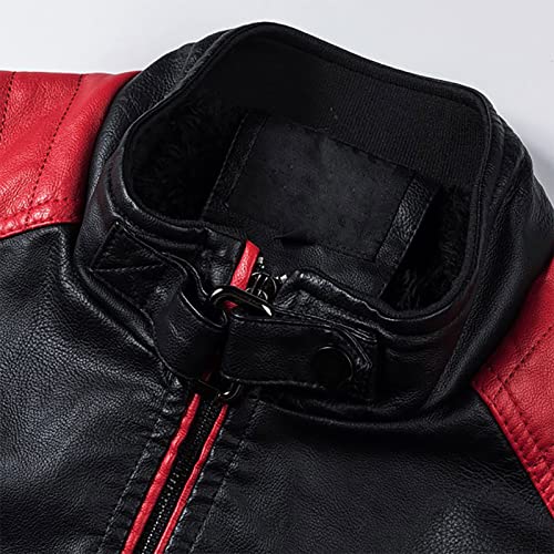 Ymosrh Mens Jackets Autumn Casual Long Sleeve Solid Stand Zipper Leather Jacket Top Rain Jackets for Men Waterproof2