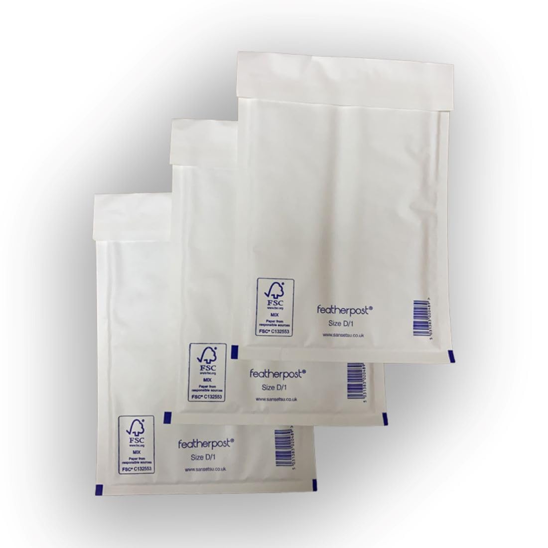 Featherpost Padded Mailers Envelopes A/000 to L/8 All Sizes and Quantities (White, D/1-100pc)