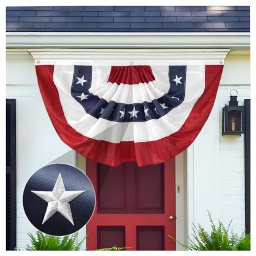 LinaGarten 2x4 Ft American Pleated Fan Flag USA...