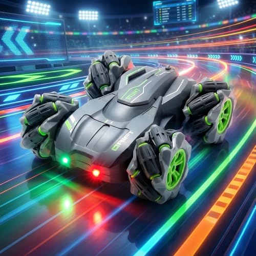 Image of The Flyers Bay 4X4 Remote Control Drift Stunt Car 4WD Racing RC Car 360 Rotating Dual Sided Climbing High-Speed Tumbling Cross-Country Battle Off Road Rechargeable Adults Boy Girl (Drift Stunt CAR)