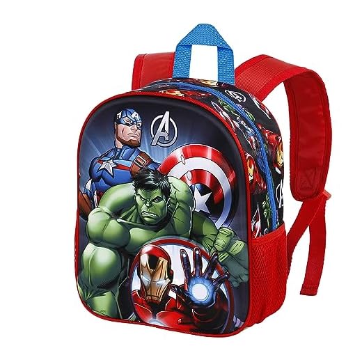 Marvel Los Vengadores Superhero-Mochila 3D Pequeña, Azul, 26 x 31 cm, Capacidad 8.5 L