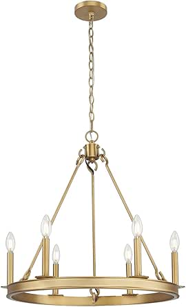 Z-Lite 482R-6 Barclay 6 Light 25" Wide Taper Candle Ring Chandelier - Rubbed Brass