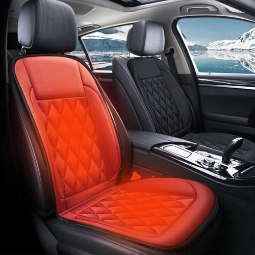 Generisch Sitzheizung Auto Autositzbezüge,Bequemes Leder-Sitzkissen,Vordersitzbezüge,Fahrzeugsitzscâ€¦ – Miniatur
