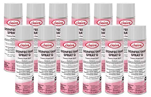 Claire CL1001-12pk Disinfectant Spray Q- Country Fresh Scent; 17 Oz. Net Wt, 12 Count