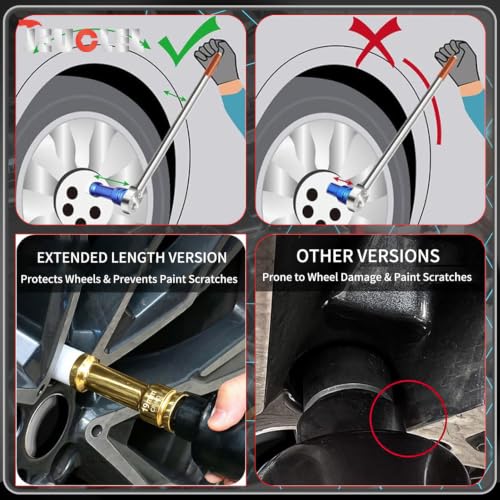 Image of 19mm 1 /2 inch Extra-Long Wheel Protector Impact Socket, Lug Nut Removal | 6 Point, Non-Marring, Thin Wall, Deep Socket, Wheel Protector, Protective Socket, Color-Coded, Cr-Mo Steel, Hand Repair Tool
