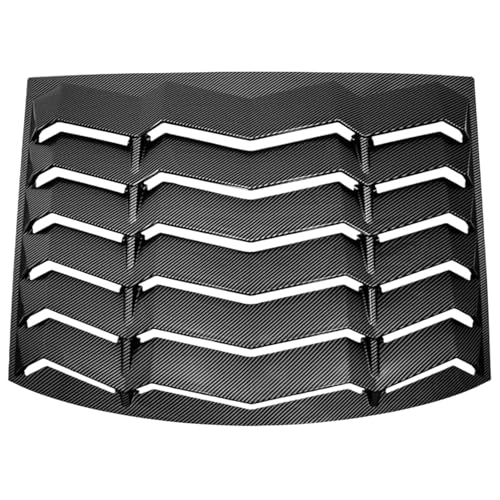 Rear Window Louver Windshield Sun Shade Scoop Cover in Carbon Fiber Style ABS Compatible for Dodge Charger 2011-2021 Lambo Style