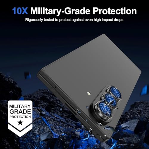 Image of Skinomi Camera Lens Protector Compatible with Samsung Galaxy Z Fold 7 [Anti-Scratch] Premium Tempered Glass Film Aluminum Alloy Lens Ring Cover- Titanium Black