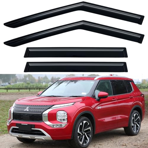 Image of Window Visors Rain Guards for 2022 2023 2024 2025 2026 Mitsubishi Outlander, Out-Channel Window Vent Wind Deflectors Visors Shades for 22 23 24 25 26 Mitsubishi Outlander