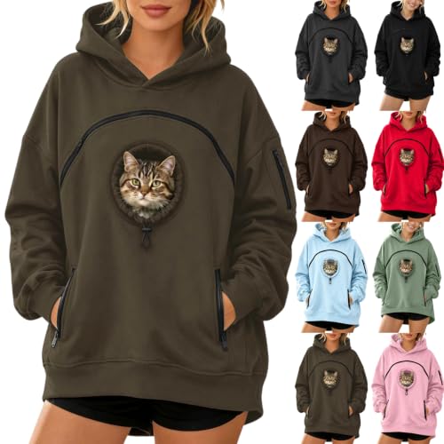 SdGgsgv Cat Carrying Hoodie Unisex Oversized Cute Fleece Zipper Dog Hoodie - image 1