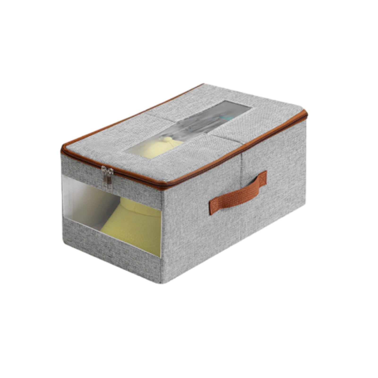 Moedweuo Grey Stackable Hat Organiser Box For Baseball Caps With Clear Window