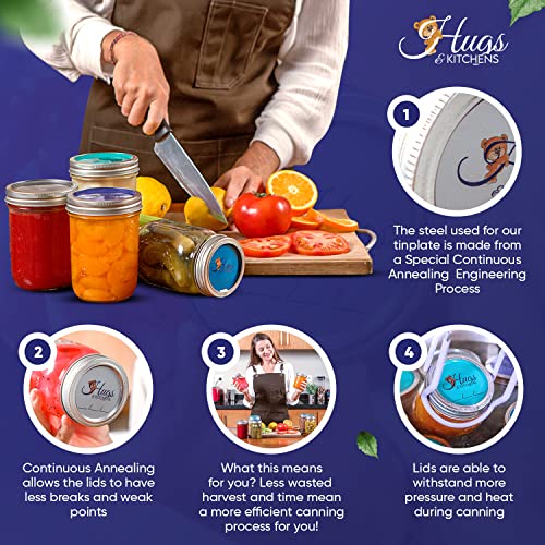 Canning Lids Regular Mouth 100- Buckle Resistant Seal For Ball And Kerr Jars - Multi-Color Mason Lid Set Airtight And Reinforced Tinplate - Jar Lids For Canning #TOP4