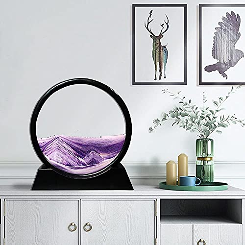 Image of NYRWANA Sand Art, Moving Sand Art,Sand Art Decor Wall Painting, Natural Landscape in Motion Display with Flowing Sand Frame for Home Decor, Diwali Gift Item (10 inch, Purple)